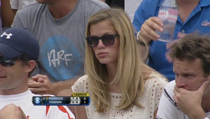Brooklyn Decker Watches Andy Roddick at the 2012 US Open
