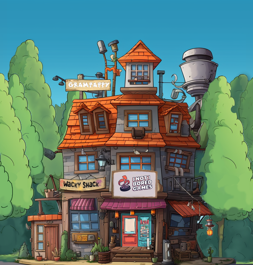Grampappy’s Shack in Boderton town — from the [Not] Bored Games story, “Tales of Boderton.”