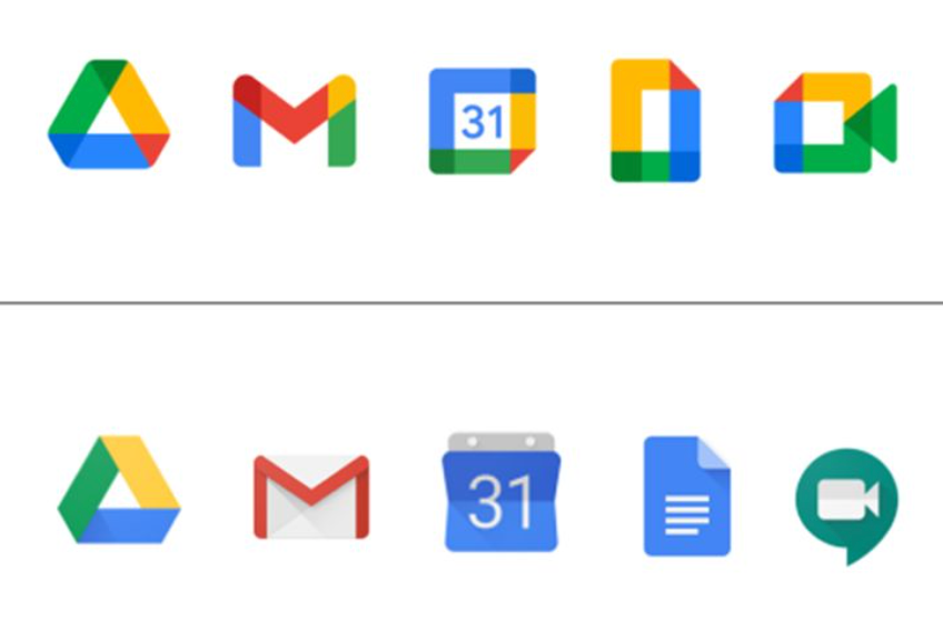 Google’s new icons vs Google’s old icons