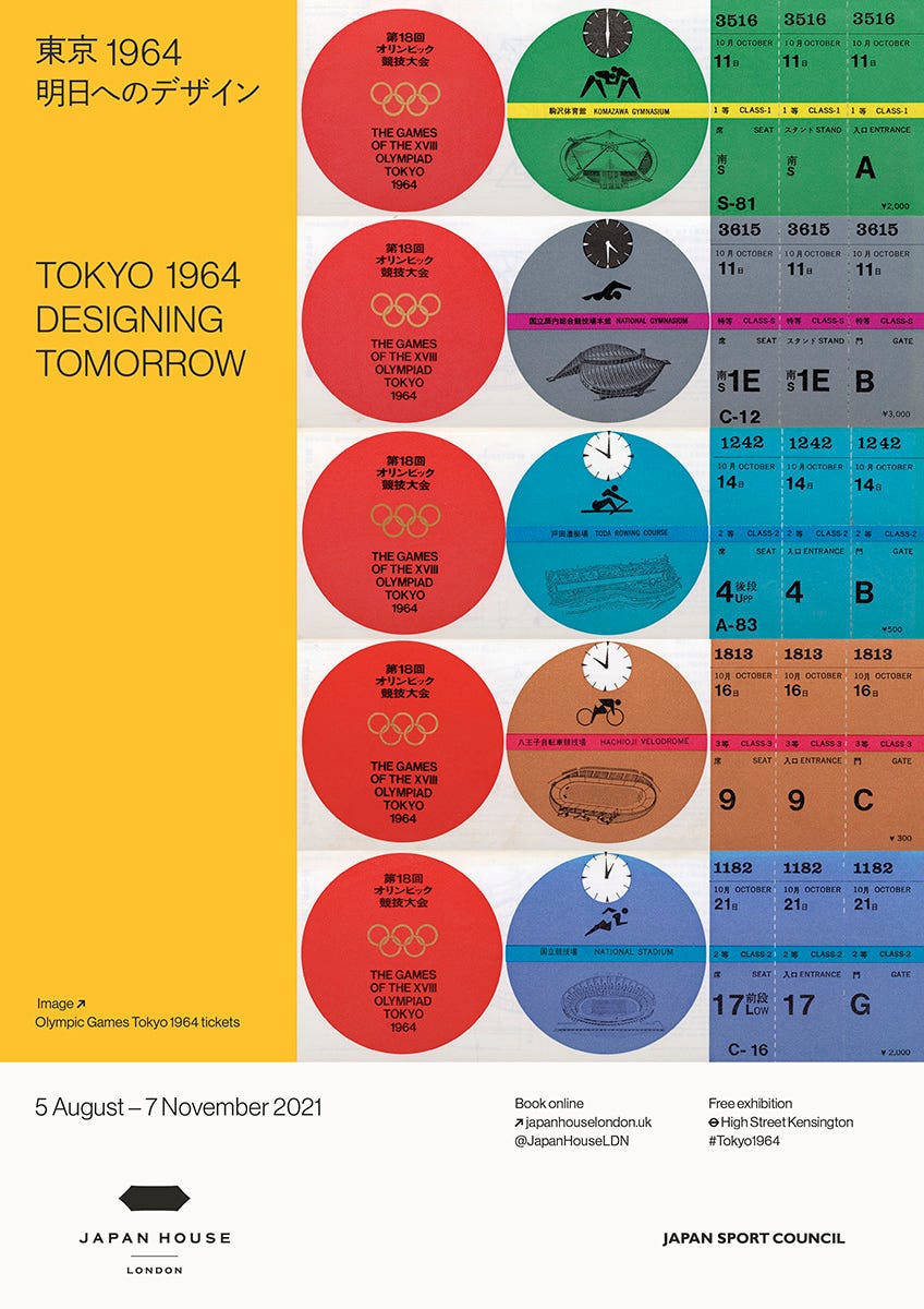Promotional brochure, numerous 1964 Olympic tickets.