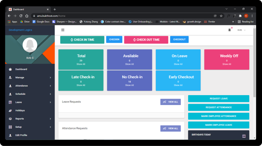 Previous version of the project’s dashboard interface, showcasing its former layout and design.