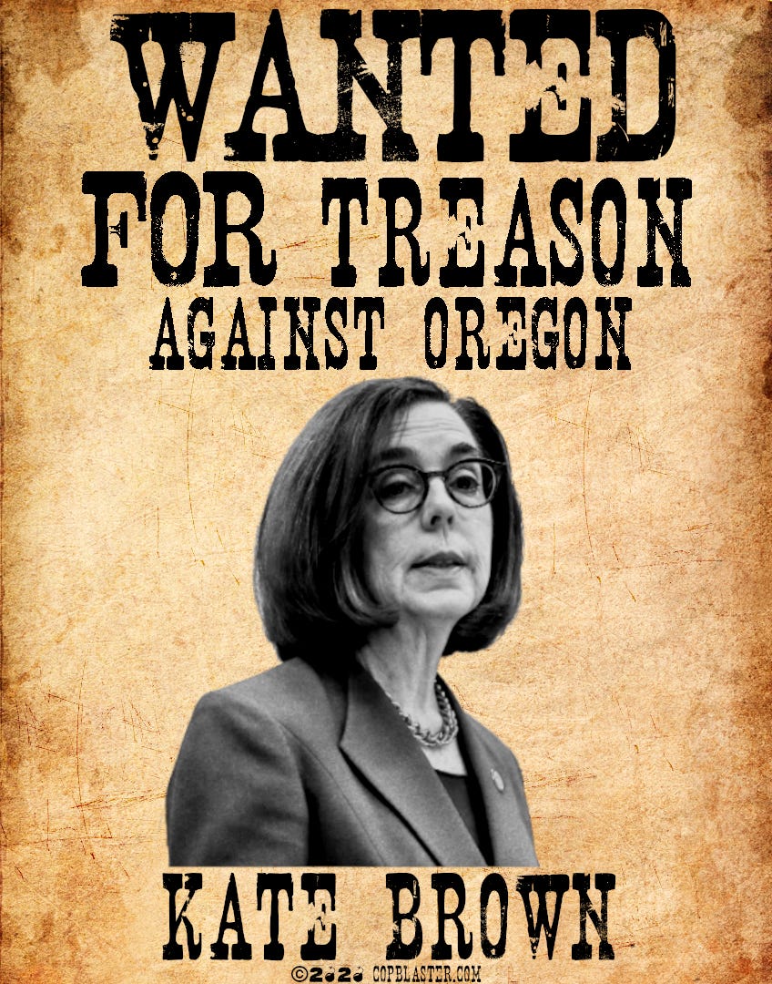 Kate Brown Wanted for Treason Poster