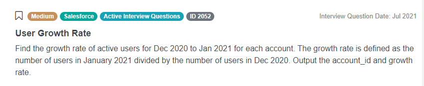 Pandas interview questions for User Growth Rate