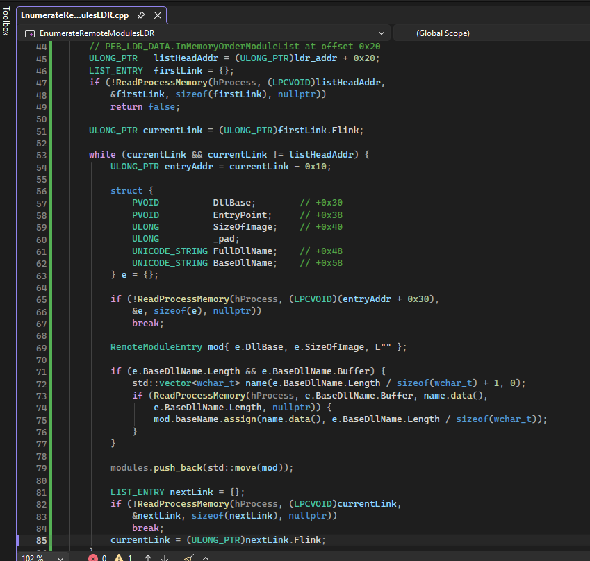 Remote PEB Walking: Enumerating Loaded Modules