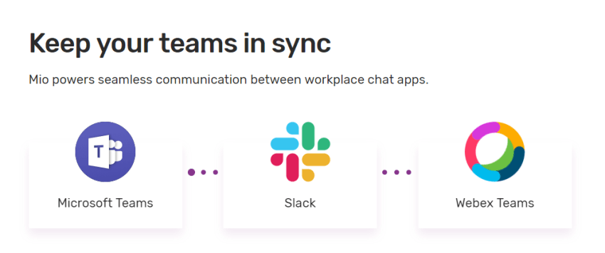 Image showing how you can sync Slack and Microsoft Teams with Mio
