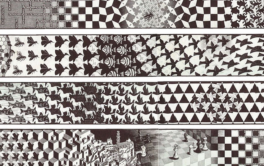 Metamorphosis ii by M.C.Escher