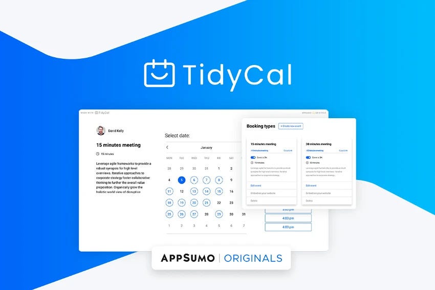 Best Appsumo Deals, Calendly alternatives, meeting scheduler, Tidycal, online scheduler