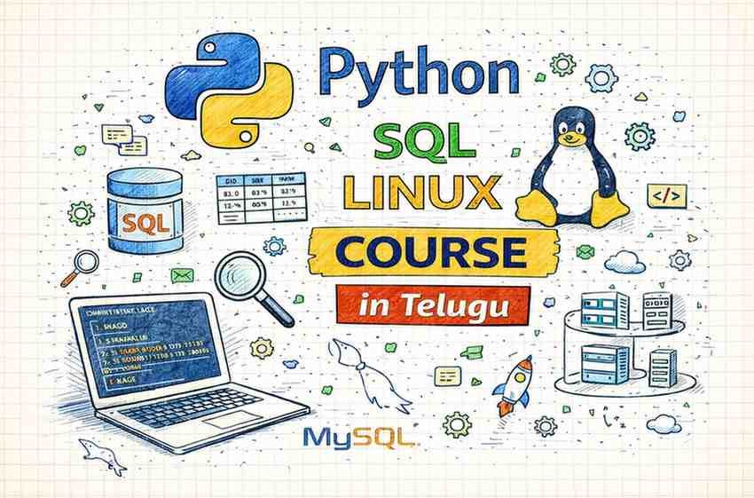 Python SQL Linux Course in Telugu: Building Strong Tech Foundations