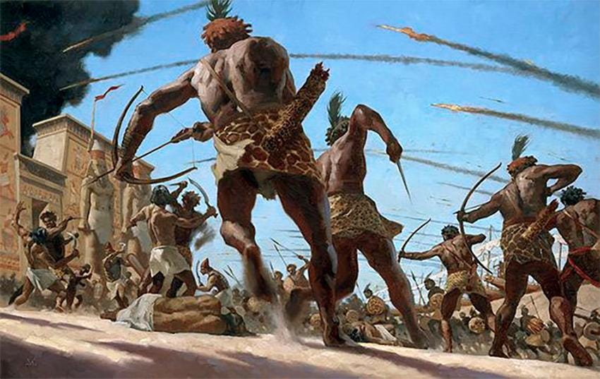 Kushites battling Egyptians