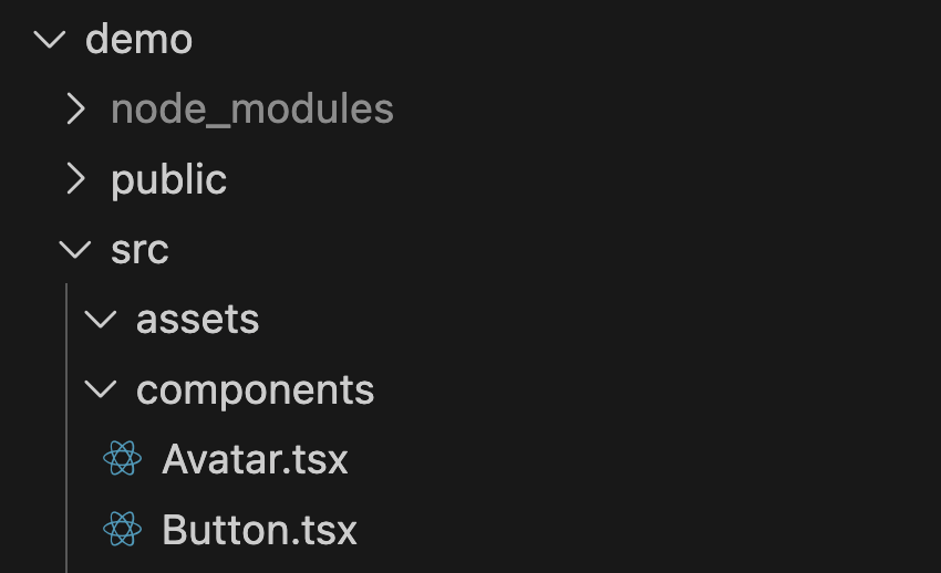 Now we don’t have any CSS files, every component is just one file (tsx, jsx or js file)