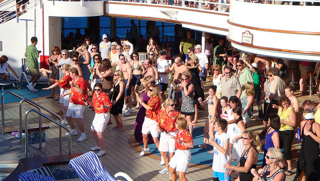 While some cruises feature professional dancers –many also offer plenty of opportunities for everyone to participate.