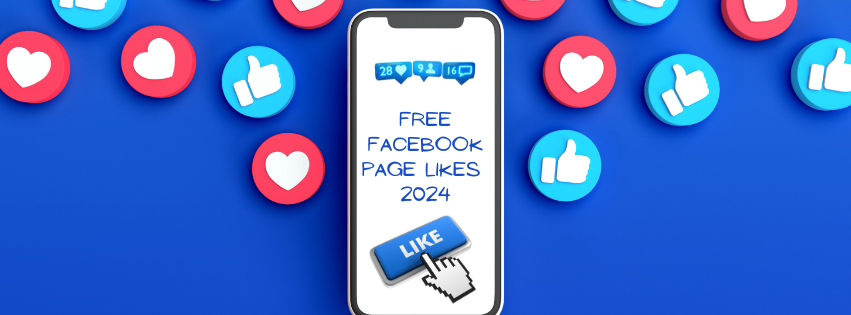 image of a mobile phone with the message free facebook page likes 2024