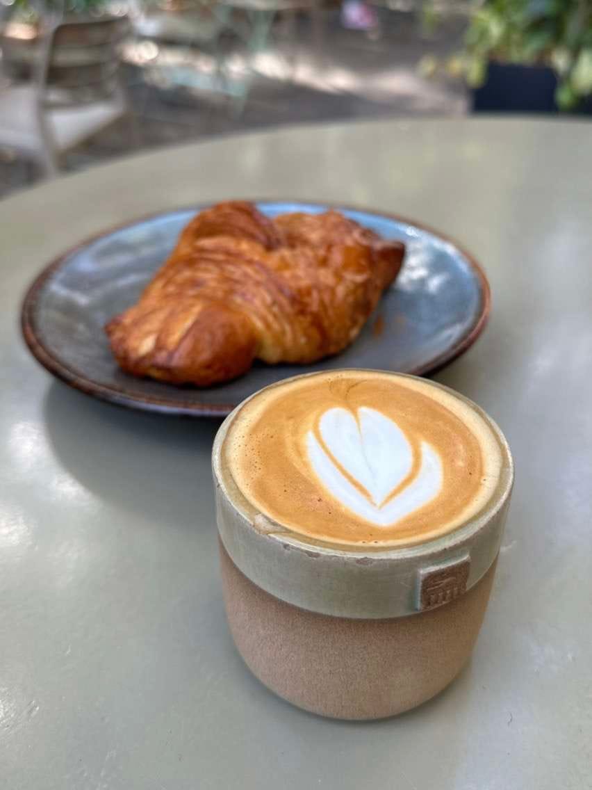 Croissant and coffee at Constela in Roma Norte