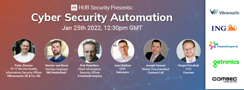 Cyber Security Automation. An online event held by HUB Security.