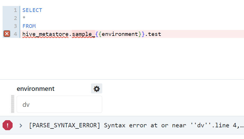 Syntax error when using parameter in the schema name