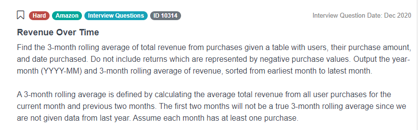 Pandas interview questions for Revenue Over Time