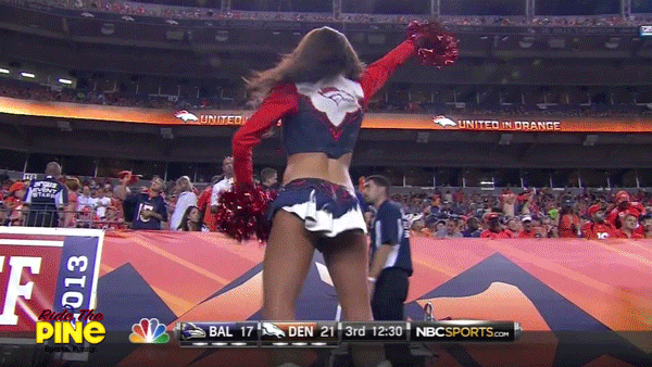 Denver Broncos Cheerleader Bends Over