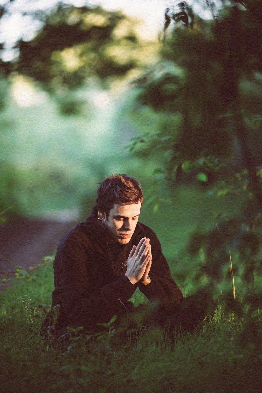 Serene person meditating