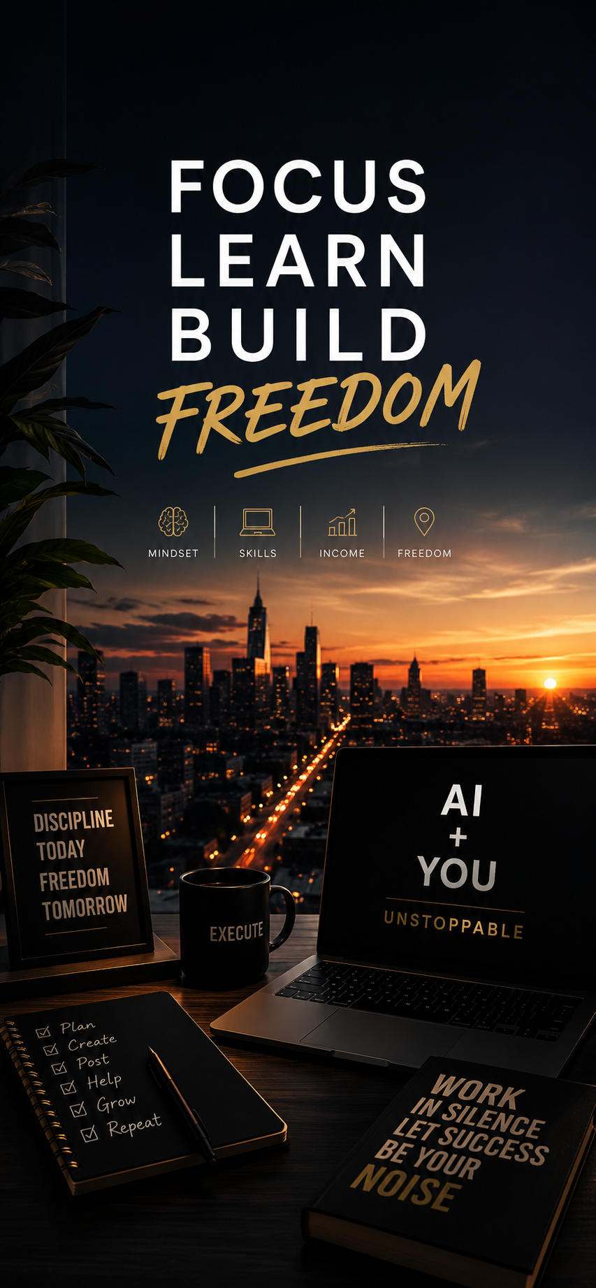 AI Productivity Wallpaper: The Mindset Behind Success