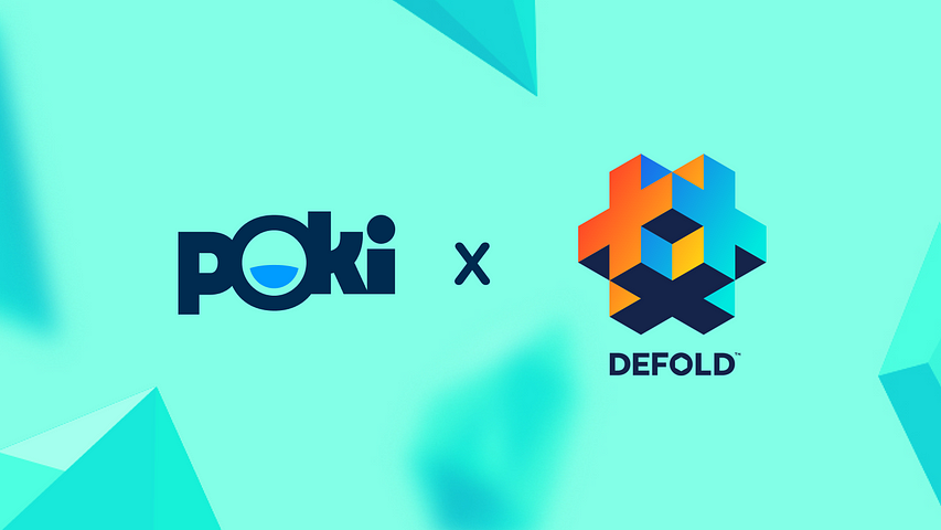 Image showing the logos of both Poki and Defold to highlight the new partnership together