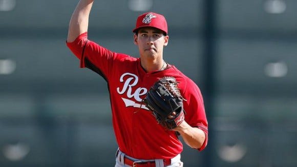 Robert Stephenson continues to sit atop the list of up-and-comers in the Reds' minor league chain. (Paul Sancy/AP)