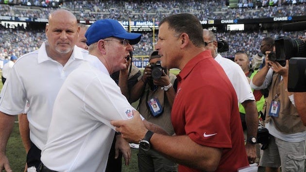 Greg Schiano and Tom Coughlin Post Game Handshake Argument
