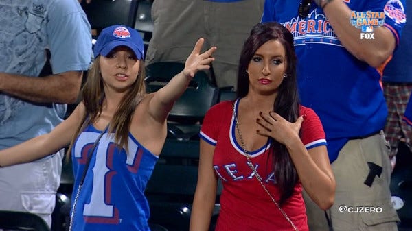 How Hot Is This Rangers Fan At The All-Star Game? 