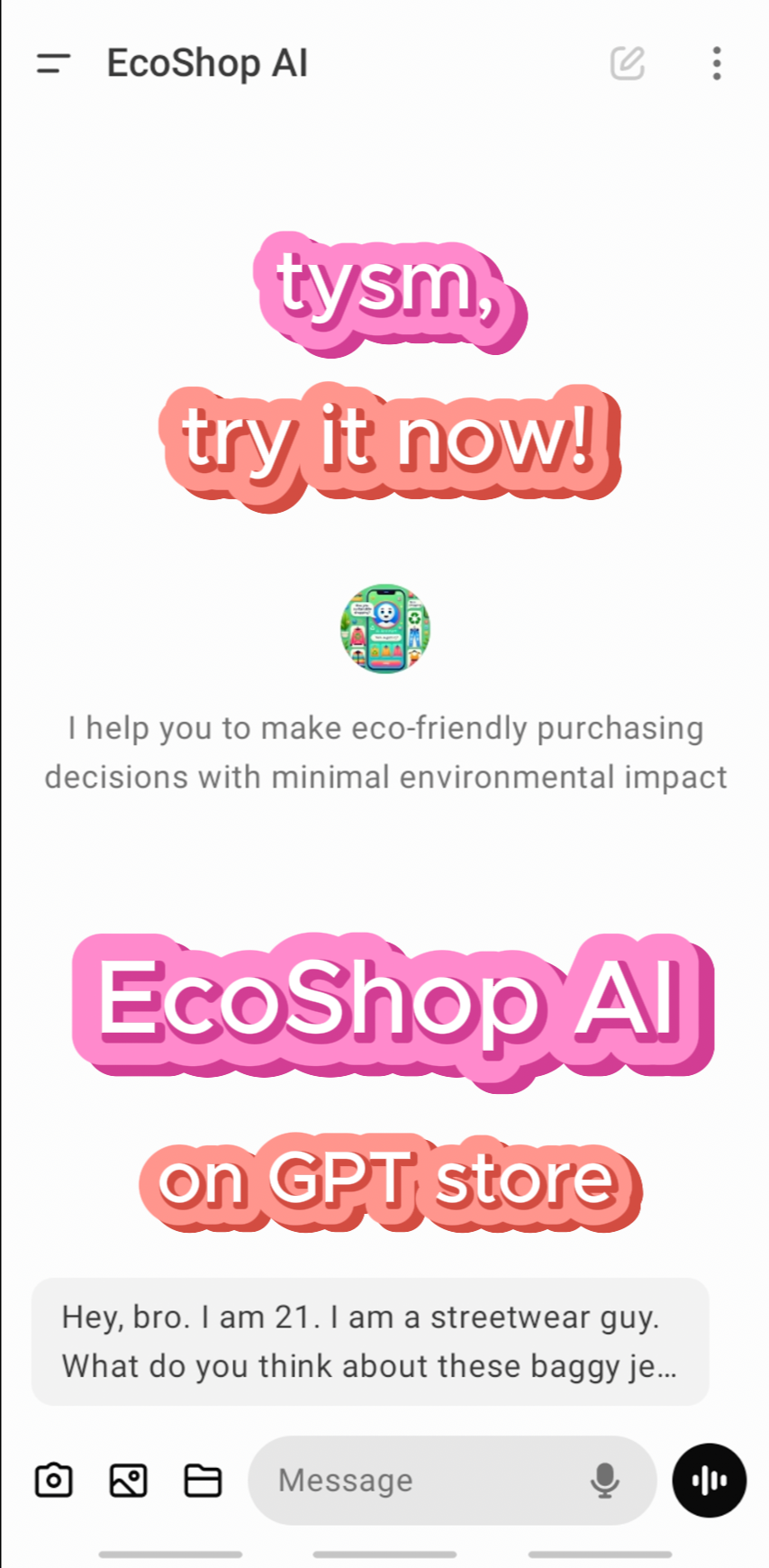 EcoShop AI | Sustainability Sprint Hackathon | Innovating for a Greener Future.