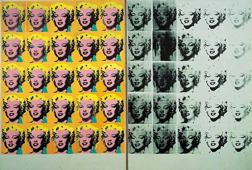 Andy Warhol — Marilyn Monroe, diptych. Image via studyblue.com