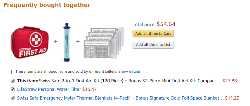 Amazon’s “Frequently bought together” section.