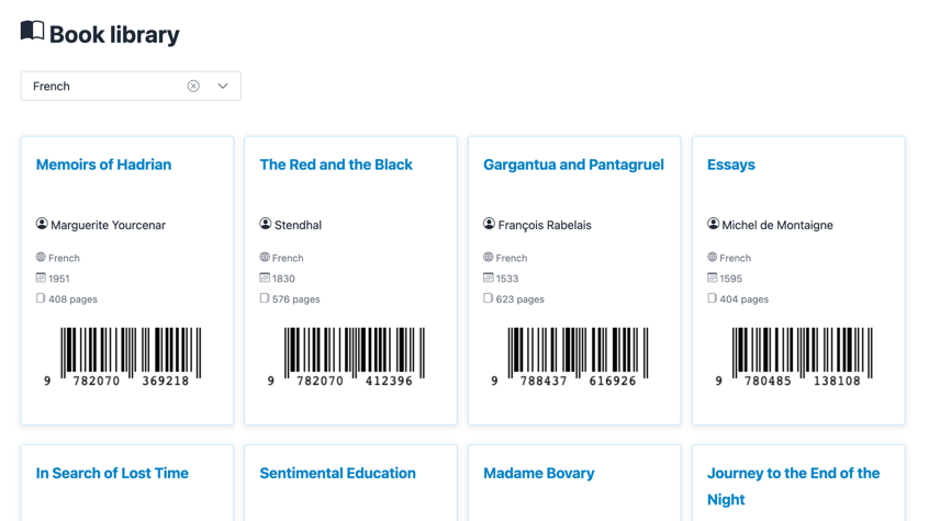 Bookshelf explorer web user interface