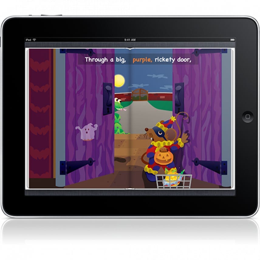 A screenshot of “Ups and Downs” an interactive ibook by School Zone Publishing