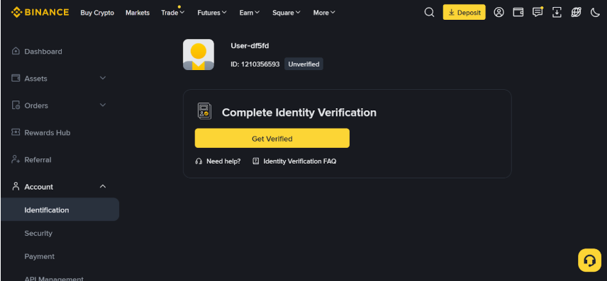 Identity Verification Page