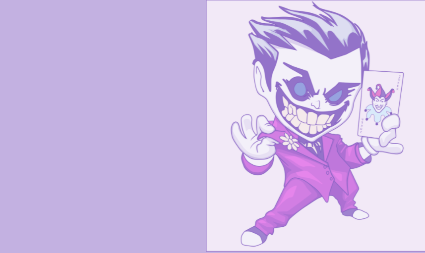 Example of Joker with overlay blend mode.
