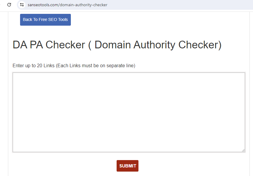Da Pa Checker (Domain Authority Checker) by SanSEOTools
