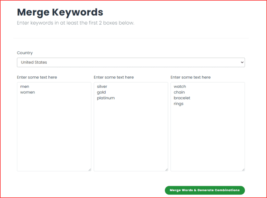 Merge Keywords by Keyword Keg