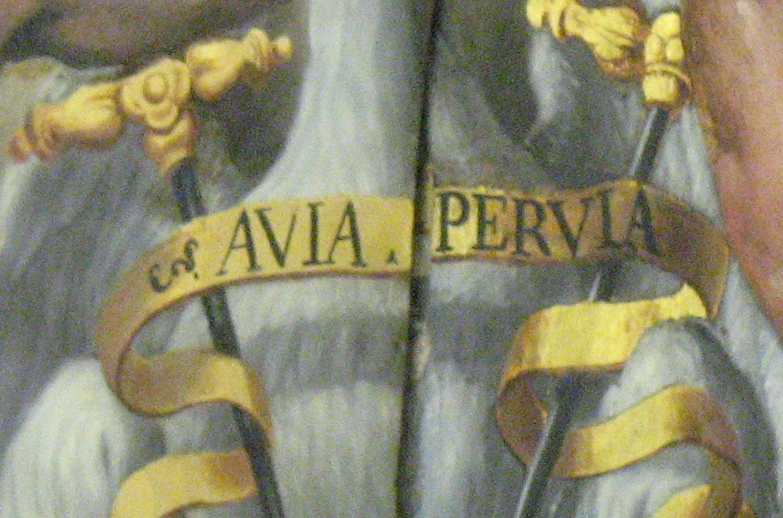 A picture of Sala del Consiglio Vecchio, Palazzo Comunale. in Modena, with the motto “Avia Pervia”