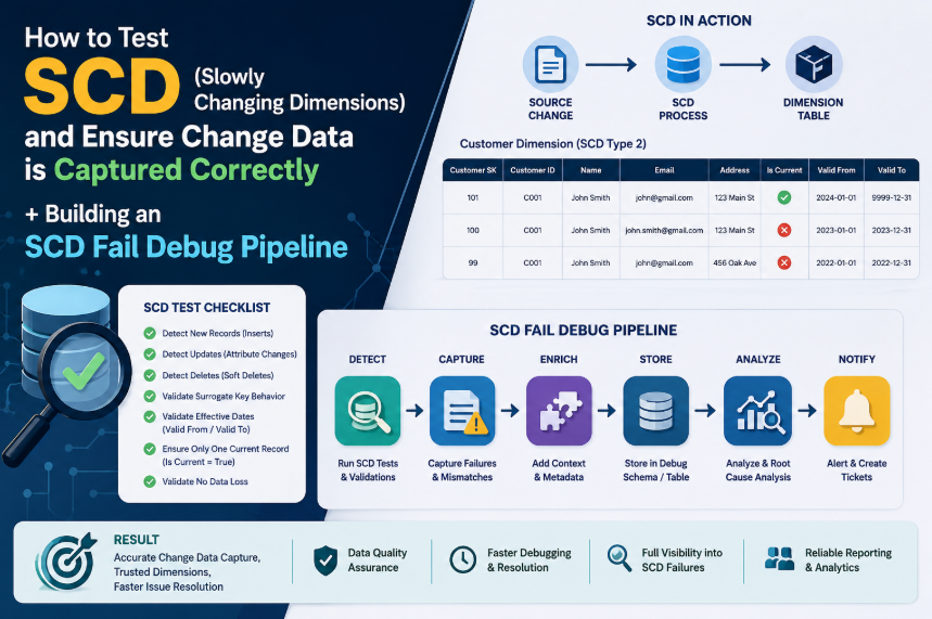 How to Test SCD (Slowly Changing Dimensions) and Ensure Change Data is Captured Correctly +…