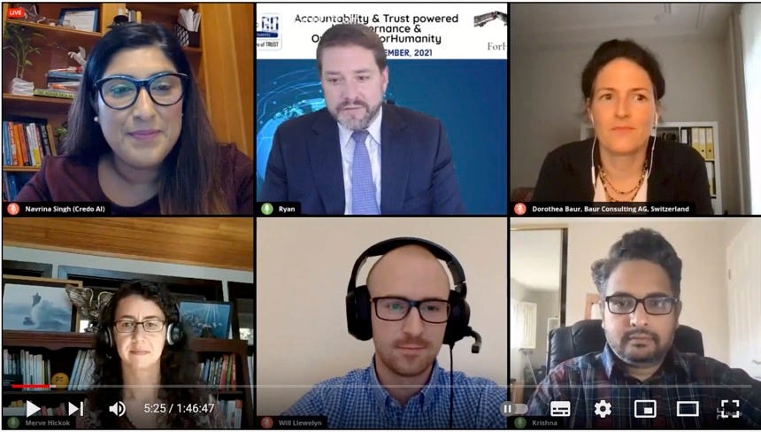 Screenshot of Panelists from Youtube