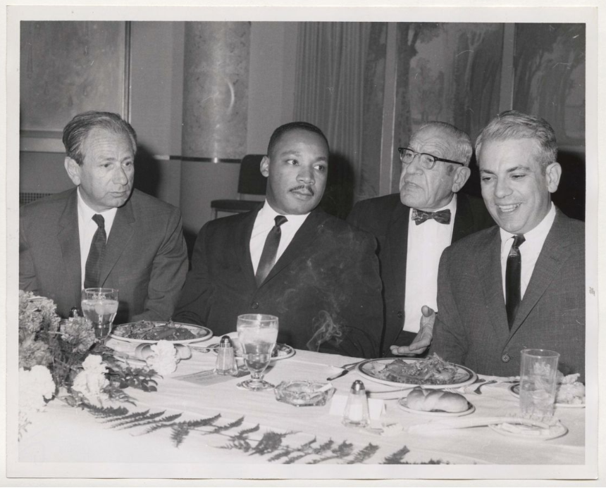 Joachim Prinz, Martin Luther King, Jr., and Robert Wechsler. American Jewish Congress records, undated, 1916–2006. Image courtesy of AJHS.