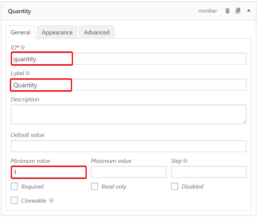 Configure the field