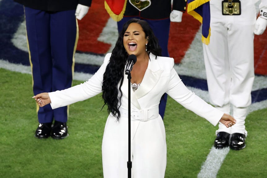 Demi Lovato sings the American Anthem on Super Bowl 2020