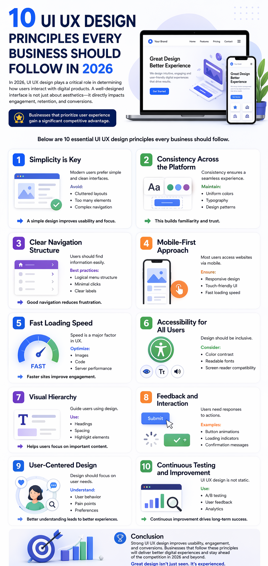 10 UI UX Design Principles Every Business Should Follow in 2026