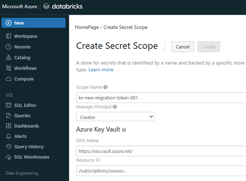 Create Secret Scope in Azure Databricks