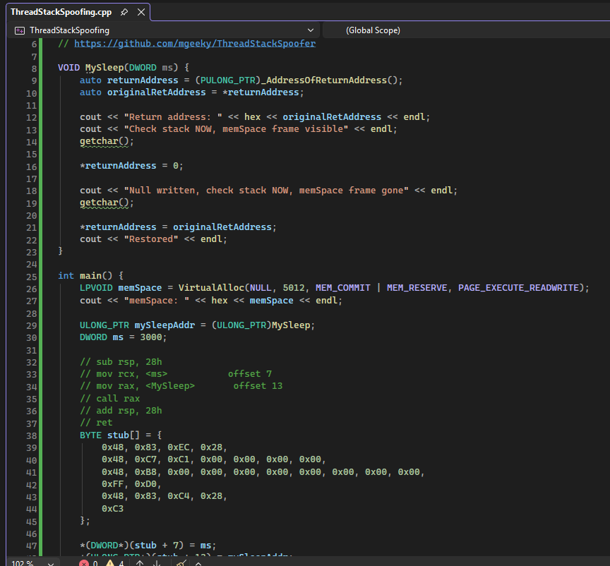 Return Stack Address Overwrite