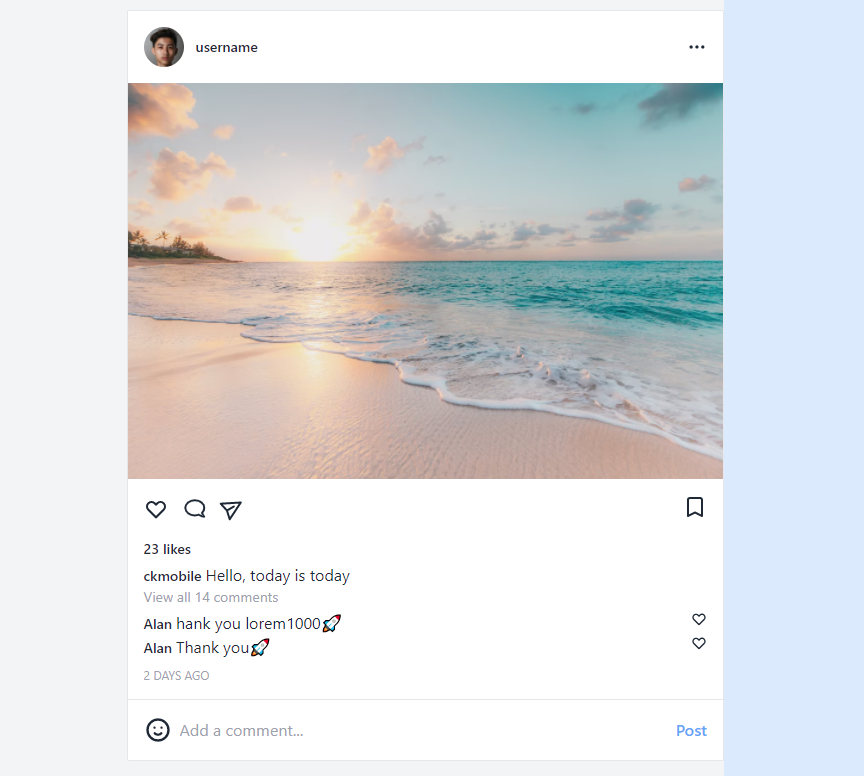 Build an Instagram Feed UI Clone with React, Next.js and Tailwind CSS ...