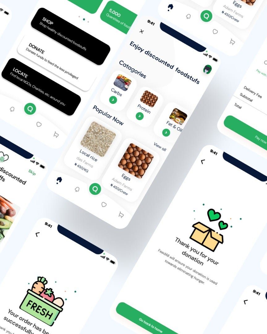 A high-fidelity wireframe for FeedAll made with Figma