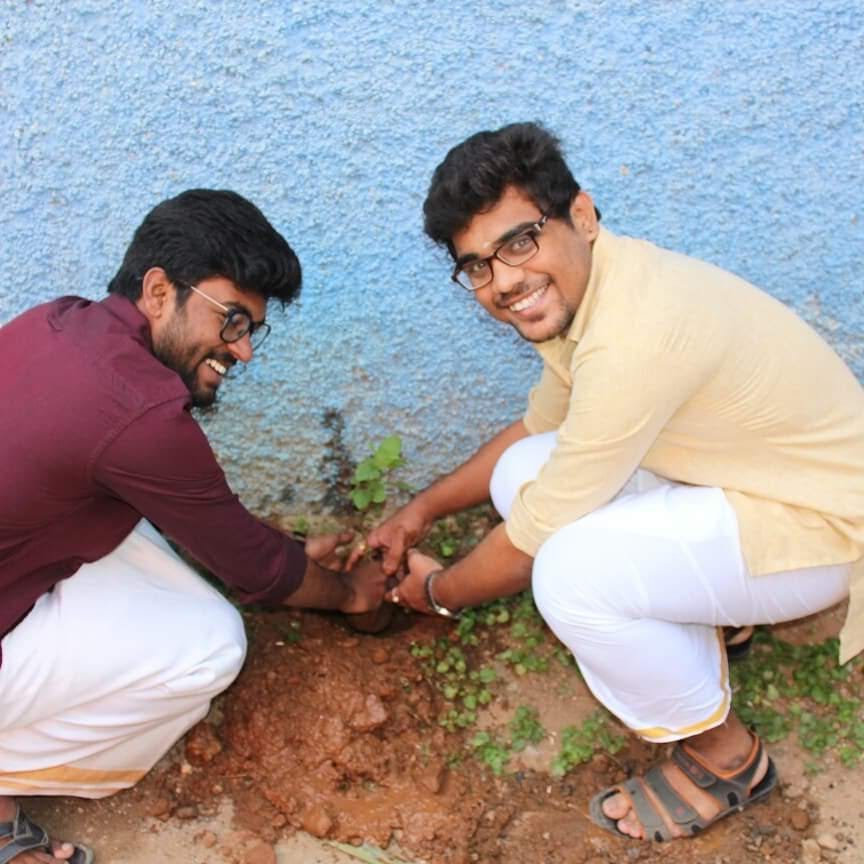 planting saplings in memory of vivek sir.