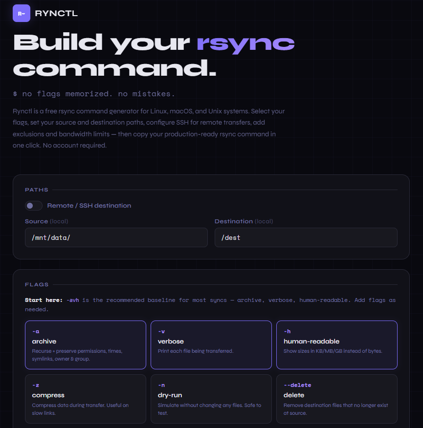 I Built a Visual Rsync Command Generator — Here’s What I Learned About the Most Underrated Unix…