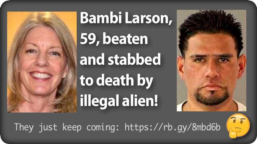 Bambi Larson stabbed to death by an illegal alien